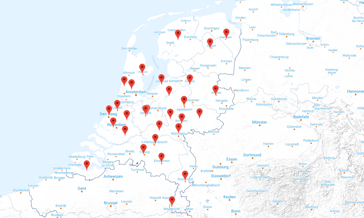 Omgevingsdiensten op de kaart van Nederland
